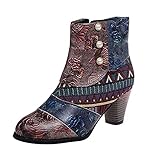 Dasongff Damen Ankle Boots, Elegante Party Schuhe Kurzschaft Stiefel High-Top Classic Lederstiefel Leather Boots Frau Zipper Lederschuhe Kurze Stiefel Mode Party Winterschuhe Herbst D