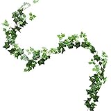 Veryhome Künstliche Ivy Silk Gefälschte Rebe Wandbehang Party Dekoration Hochzeit Garland Grün Blätter Garten Heimwerk Pflanzen Grün (Grün-Grün)
