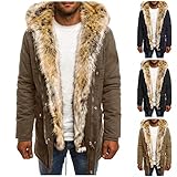Mymyguoe Warm Teddy Fleecejacke Herren Winterparka mit Futter Jacke Mantel Verdicken Winddicht Windbreaker Freizeit Parka Outdoorjacken W