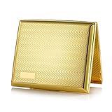 Gold Zigarettenetui Metall Zigarettenschachtel Zigarettenkasten Cigarette case für 20 Zigaretten, antik Edelstahl Zigarettenetui mit Gravur elegantem Aussehen und besonderem Q