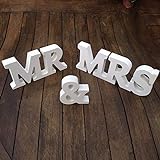 Musuntas Dekoration Hochzeit aus Holz, Mr & Mrs Holz Buchstaben, Hochzeitsgeschenk 21cmX 10cm X 1.5