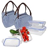 Lantelme Frischhaltedosen Glas 2er Set 100% auslaufsicher luftdicht mit ISO Tasche Vorratsdosen mit Deckel 8414