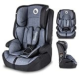 Lionelo Nico Kindersitz 9-36kg Kindersitz Auto Gruppe 1 2 3 Seitenschutz 5-Punkt Sicherheitsgurt abnehmbare Rückenlehne regulierbare Kopfstütze ECE R44 04 (Schwarz)