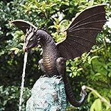 SUPYINI Garten Statuen Ornamente, große patinierte Bronze Dragon Gothic Garden Decor Statue, der Drache der Garten Skulpturen Statuen, Yard Art, lustige Harz Ornament für die Dekoration im F