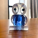 Exquisite Qualität Kristall Cartoon Eule Figuren Auto Ornament Glas Aniaml Briefbeschwerer Hochzeitsgeschenk Lady Favor Gift Home Decor,Blaue E