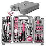 Hi-Spec 53-teiliges Werkzeugset in Pink/Rosa. Allgemeine DIY-Reparatur- und Wartungshandwerkzeuge für Haus und Garage in einer Aufbewahrungsbox für Frauen- M