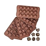 Pralinenform Silikon Backform Schokoladenform 6er Set, Silikonform Mini Antihaft Backformen für Schokolade Praline Fondant Süßigkeiten Eiswürfel, Schokoladenformen Klein Diy Chocolate Mold Trü