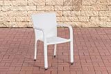 CLP Polyrattan-Gartenstuhl Leonie I Pflegeleichter Outdoor-Stapelstuhl I Wetterbeständiger Gartenstuhl I erhältlich, Farbe:weiß