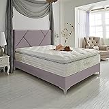 Golden Gate Boxspringbett mit Bettkasten Luxus Bett 180x210 Grafity Samt Anthrazit Grau I Doppelbett mit Matratze I Amerikanisches Bett King 7 Zonen Tonnentaschenfederkern Boxspring Schlafsy