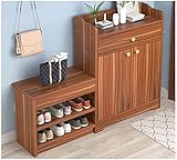 WHLONG Foyer Schuh Rack Nordic Shoe Rack Schuhschrank mit 2 Türen Home Balkon Wohnzimmer Schrank Lagerschrank Schuhständer Langlebig und stabil (Color : Brown)