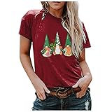 St. Patrick's Day Damen Pullover Hemden Sommeroberteile Grün Tunika Chic Print Grafik Shirt Shirts Patchwork Oberteil Dwarf Kurzarm Clover Letter Print Muster Lucky Sexy Lose Teenager M