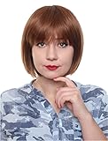 Prettyland Hell-Braun brünett Kurz-haar Bob Glatte Perücke Wig C524