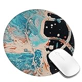 Bunte Kunst Abstrakter Expressionismus Mauspad Rundes Gaming Mousepad Personalisierte Kunstdruck Mauspad für Computer Laptop & PC für Schreibtisch O