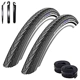 Angebot-Set / 2 x Schwalbe Marathon Plus unplattbar Reflex 40-622 (28 x 1,50) + 2 Schwalbe Schläuche DV17 inkl. 3 Reifenheb