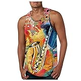 Herren Tank Tops Hawaii-Print Tanktops Regular Fit Achselshirt Ärmellos Rundhals Tankshirt für Männer Sommer Basic Weste Herren Outdoor Sport Jogging Casual Sportshirt Oberteil U