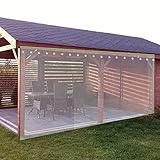 AWSAD Outdoor Vorhänge, Transparente Vorhänge mit Löchern, Hohe Qualität Ohne Risse, Terrasse/Balkon/Garten, Unterstützen die Anpassung (Color : Transparent, Size : 4x4m)