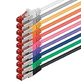 0,5m - 10 Farben - 1aTTack.de® CAT.6 Netzwerkkabel SET , Ethernet , Lan , Internet Kabel , DSL , RJ45-Stecker , 10/100/1000/Mbit/s , Patch Kabel , CAT 6 , S-FTP , doppelt geschirmt , PIMF , kompatibel zu CAT 5 / CAT 6a / CAT 7 , für Switch, Router, Modem, Patchpannel, Access Point,