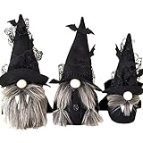 Hearthxy 3 Stück Halloween Zwerg Plüsch Puppe GNOME Figur Wichtel gesichtslose Puppe Spielzeug Weihnachtsfigur Handmade Swedish Dwarf Halloween Weihnachts Deko Urlaub Dekoration Geschenk