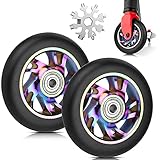Furado 2 Stück 110mm Stunt Scooter Rollen mit Lagern für Scooter Ersatzräder Rollen Scooter Elektrisches Scooter und Verschiedene R