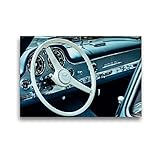 CALVENDO Premium Textil-Leinwand 45 x 30 cm Quer-Format Mercedes Benz 300 SL Flügeltürer, 1955, 2996 CCM, 215 PS, 250 km/h, Leinwanddruck von Dieter Mey