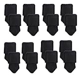 Mogoko 16 x Stuhlbeinsocke Möbel Socken Anti-Rutsch Wollsocken Hocker Fessel Tabellen Cotton Caps Fußboden Schutz Stuhl Bein Floor Protector (Schwarz)