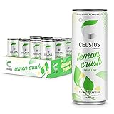 CELSIUS Sparkling Lemon Crush Fitness Energy Drink, Zero Sugar, 355ml Slim Can (Pack of 12)