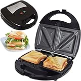 Syntrox Germany Edelstahl Maker Sandwichmaker Chefmaker SM-1300W Sandwich Delight mit herausnehmbaren Backplatten zum T