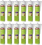 12x Illbruck FA870 Naturstein Silikon Marmorsilikon glänzende Oberfläche 310ml Kartusche (weiss)