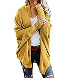 iHENGH Damen Herbst Winter Cardigan Top,Women Lange ÄRmel Solid Color Casual Mantel Pullover Coat Strickjacke Top