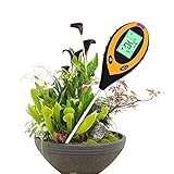 WMLBK 4 in 1 Bodentester, Feuchtigkeitsmessgerät Pflanzen, pH Meter Bodenfeuchtemessgerät Feuchtigkeit Meter, Temperatur, und Boden pH Tester für Pflanzenerde, Garten, Bauernhof, R