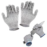 Paidaxin 2 Paar Kinder Schnittfeste Handschuhe Arbeitshandschuhe Gartenhandschuhe Schneidehandschuhe für Kinder aus HPPE-Faser 5-stufiges Schnittschutzdesign geeignet zum Kochen Schnitzen G