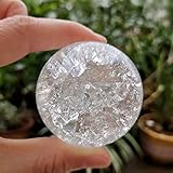 ACEACE 4/5/6 cm Crystal Ice Riss-Kugel Glaskugel Feng Shui Ornament Rocky Springbrunnen Bonsai Kugel Wohnkultur Figurine (Color : Only Ball, Size : 50mm)