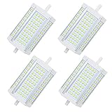 4Pcs R7S J118 Dimmbare Doppelkopf-LED-Glühbirne vom Typ J R7S LED-Flutlicht-Ersatzlampe Warmweiß 3000K 85V-265V AC R7S Doppelkopf-Maislicht für Strahler-Flutlicht-Glühb