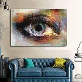 Farbe Malerei 50x70cm rahmenlose moderne abstrakte Farbe Auge Wandkunstdruck Malerei Malerei Wohnzimmer Dekoration M
