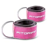 Fitgriff Komfort Fußschlaufen (2Stück) - für Fitness Training am Kabelzug - Fußfesseln für Damen und Herren (Pink)