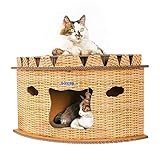 Tuzi Qiuge Eckbranche Katze Haus Katze Wurf Wellpapier Katze Kratzbrett Schleifklauen Spielzeug