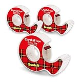 Scotch Crystal Klebeband, 3 Handabroller mit 19 mm × 25 m Rollen - Starke und dauerhafte Bindung