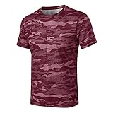 Camouflage T-Shirt Herren Sommer Basic Rundhals Regular Fit Herren Sportshirt Modern Urban Herren Laufshirt Wicking Breathable All-Match H