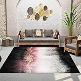 FACWAWF Leaf Design Großes Wohnzimmer Teppich Dekoration Indoor Kristall Samtteppich Küche Badezimmer Anti-Rutsch-Matte Schlafzimmer Teppich Korridor Rechteckiger Teppich 120x160