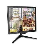 17 Zoll CCTV Monitor, Cocar Überwachung Bildschirm, LCD Display für Heimsicherheitssysteme Sicherheitskamera STB PC, 1280x1024 Vesa Wandhalterung Eingebauter Lautsprecher, BNC/VGA/HDMI/