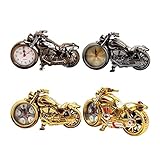 HGVVNM Wecker Form Kreative Retro Geschenke Einrichtungshaus Motorrad Uhr Goldener Motorrad Weck