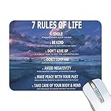 Inspirierende Zitate Galaxie Mauspad - 7 Regeln Leben motivierende Sprüche Sternwolken Bäume Landschaft Mousepads lila Gamer Mousep