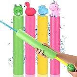 Latocos 4Stk. Wasserpistole Schaumstoff Wasserspritze Wasserkanone mit großer reichweite Poolkanone Schaum Wassergewehr Wasserspielzeug Garten Strand Spielzeug für Kinder Erwachsene Sommer Pool Party