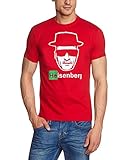 Coole-Fun-T-Shirts Uni Heisenberg Head Logo T-Shirt, Rot, XL