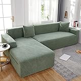 HAPPY-BELT Sofabezug Ecksofa Wasserdicht, Eck Couch Überzug 1 Sitzer Polyester Blau Grün Sofa Überwurf S 90-140