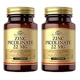 Solgar Zinkpicolinat 22 mg, 100 Tabletten - Packung mit 2 - Antioxidans, Haut- und Immununterstützung - GVO-frei, vegan, glutenfrei, milchfrei, koscher - 200 Gesamtp