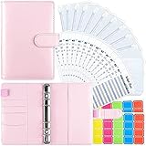 Liseng A6 PU Leder Binder HüLle mit Binder FFChern, Kosten Abrechnung BllTtern und Etiketten für Budget Organizer UmschllGe R