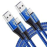 Lang USB Typ C Kabel 3M,10ft 2Pack USB C Kabel Nylon Geflochten USB Typ C Ladekabel und Datenkabel für PS5 Controller,Samsung Galaxy S21 S20 FE S10+,A52 A72 A32 A42 5G,Tab A7 10.4 2020,Tab A 10.1 2019