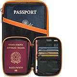 Kompakter RFID-Reise Dokumentenhalter Passport Wallet Kreditkartenetui Mann Frau - 2. Generation Neue Modello 2020 - Münzen - 13 Fächer Organizer Geschirmtes Anti-Klonation - RAXCLAY®