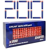 Airlab 200er Darts Pfeile für Nerf Zubehör, Darts für N-Strike Elite Series, 7,2 cm Refill Darts Foam Pfeile, B